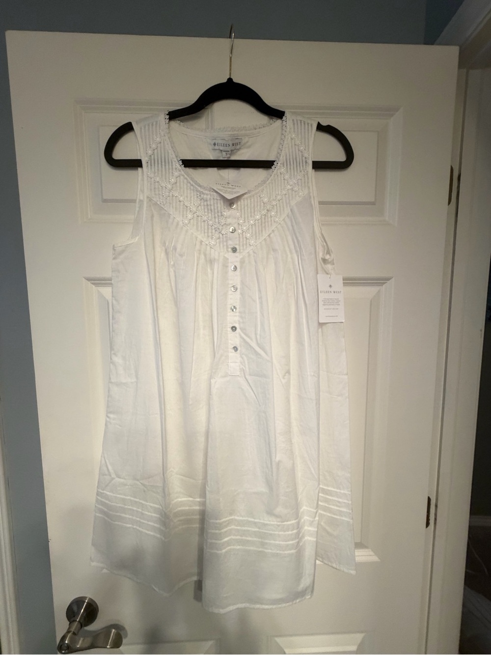 Eileen West Nightgown with Pintuck & Button Front